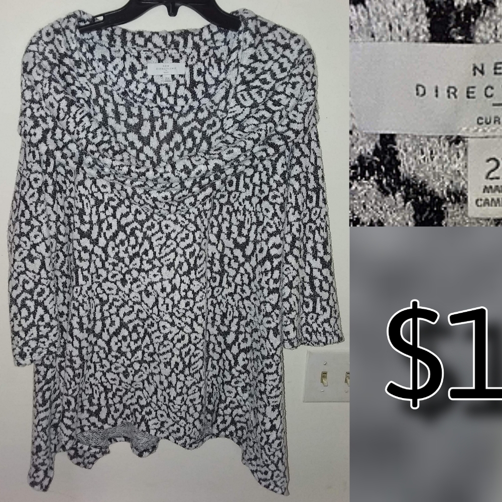 Cheetah Print Cowl Neck Sweater